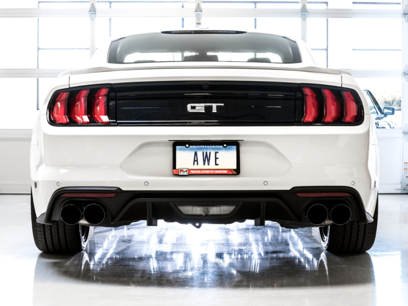 Ford Mustang Performance Exhaust - AWE Tuning - Cat-Back Touring - Quad Diamond Black - `18-`27